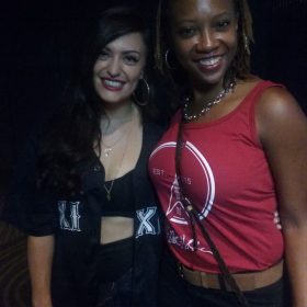 Charmaine White wearing Elliot Holden Tshirt with Janine And The Mixtape