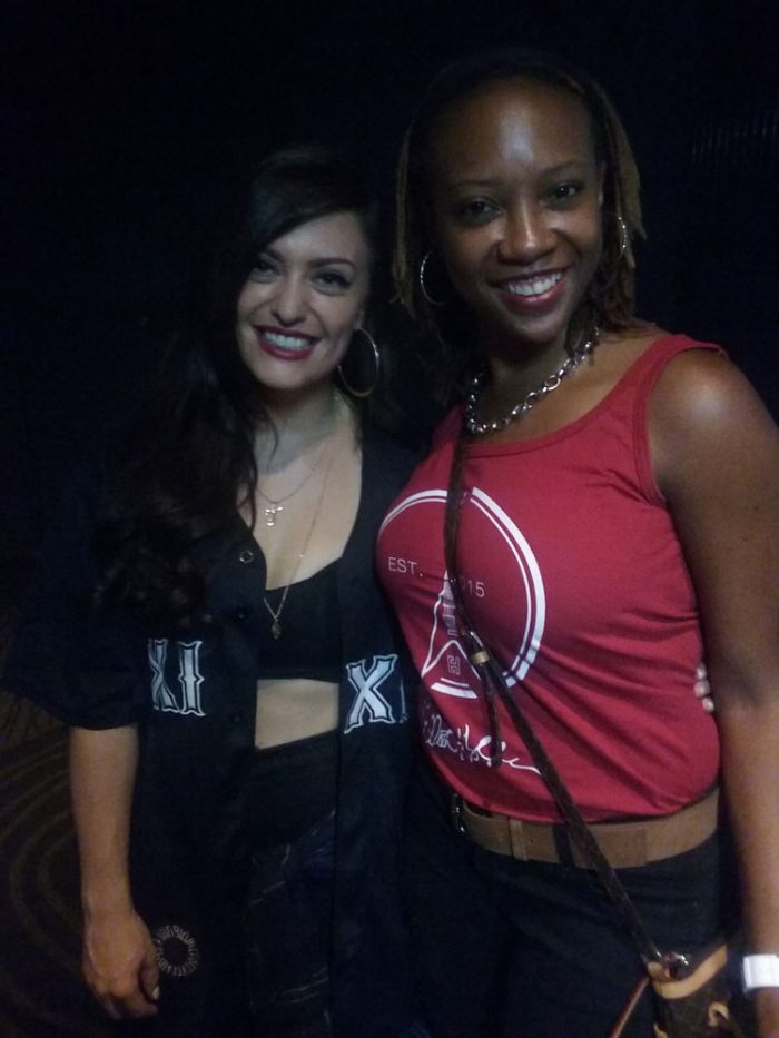 Charmaine White wearing Elliot Holden Tshirt with Janine And The Mixtape